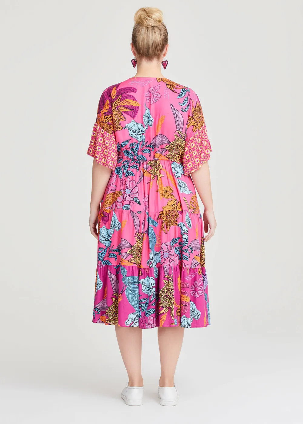 Natural Floral Geo Mix Dress