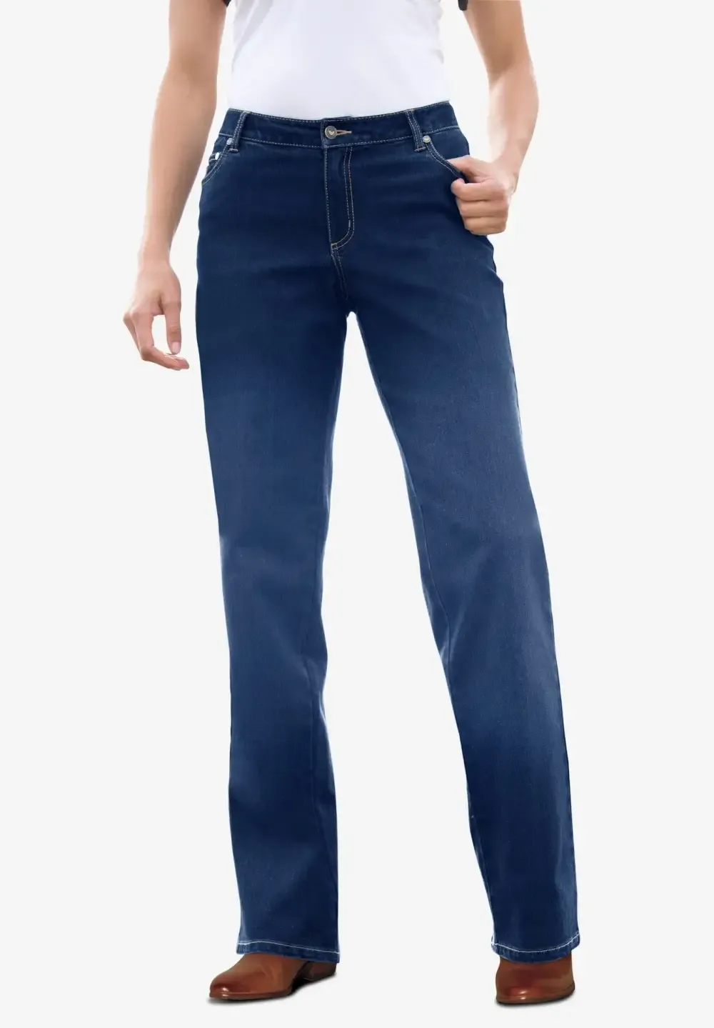 Straight-Leg Stretch Denim Jean