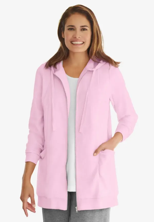 Zip Front Tunic Hoodie Jacket