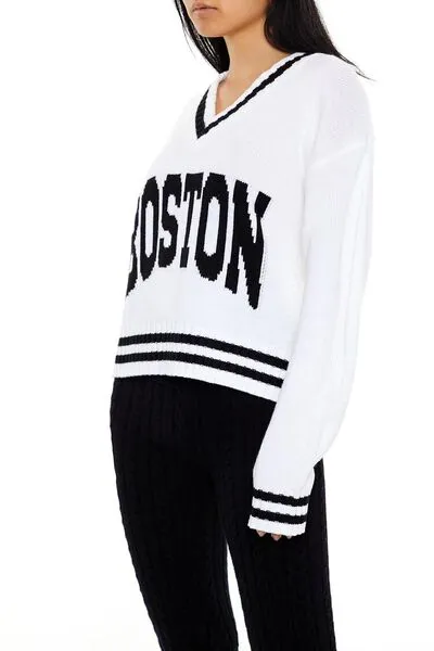 Boston Varsity-Striped Sweater