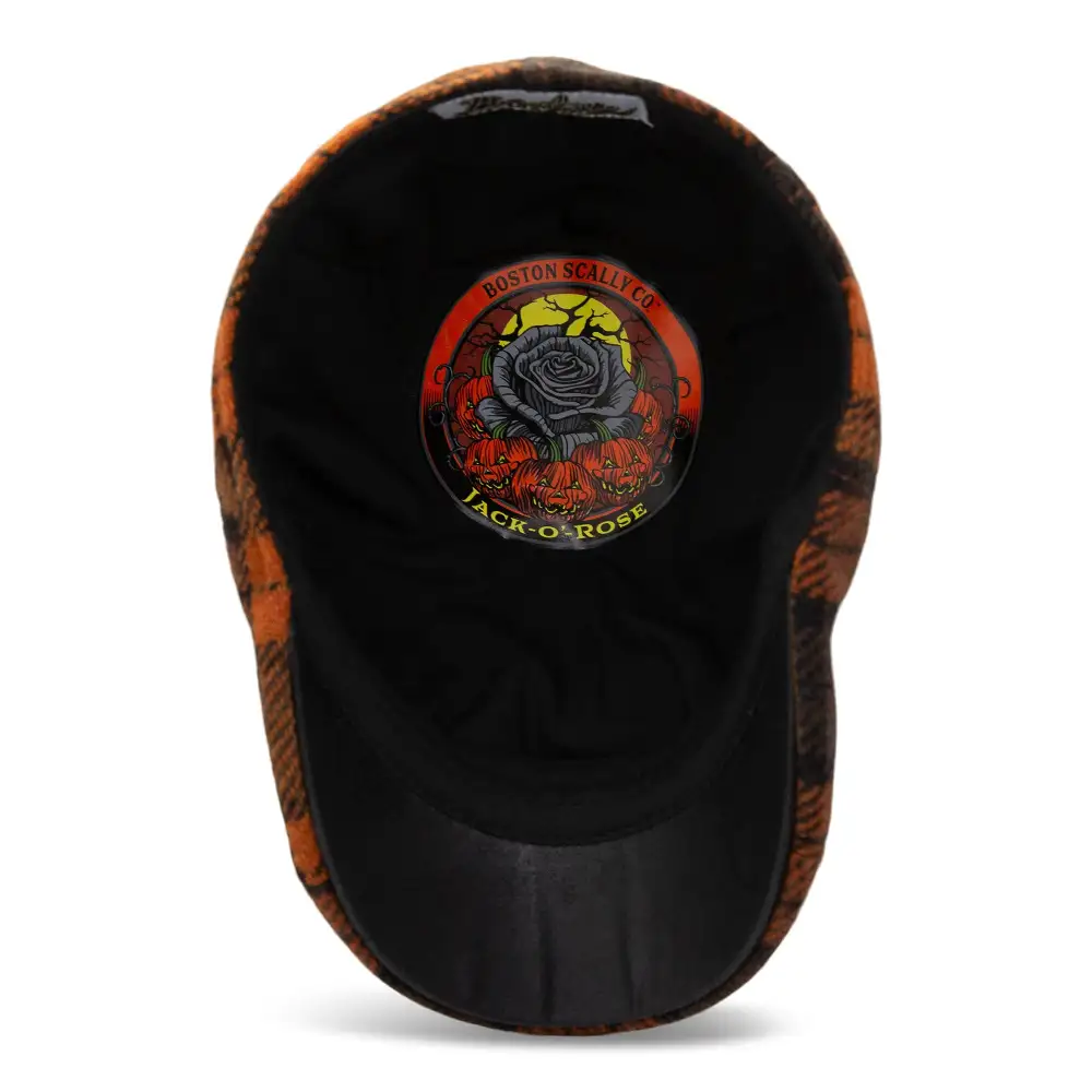 The Jack-O’-Rose Boston Scally Cap - Orange Plaid