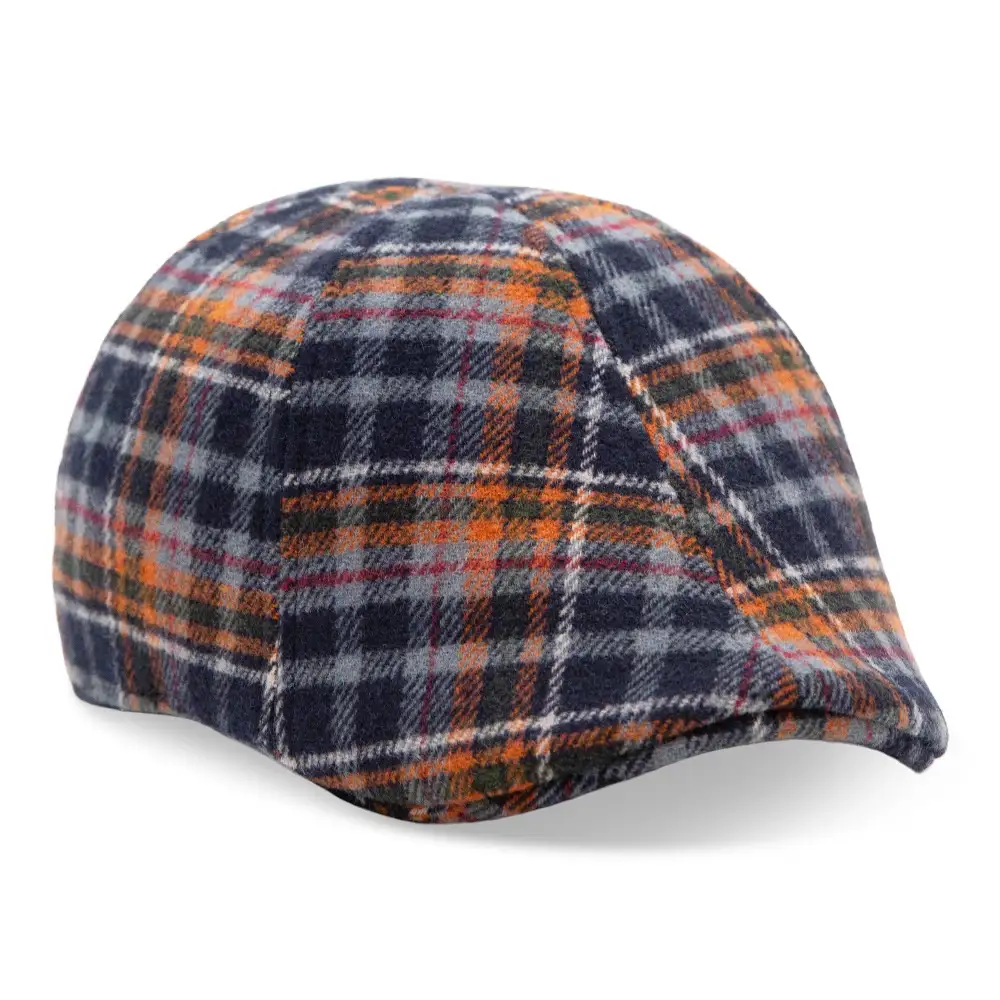 The Underdog Boston Scally Cap - Triumph Orange Plaid