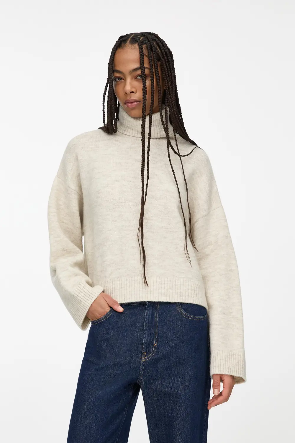 Jersey cuello alto soft touch