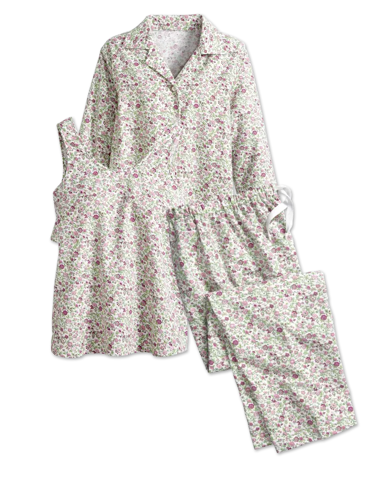 Women's Portuguese Flannel 3-Piece Pajama Set