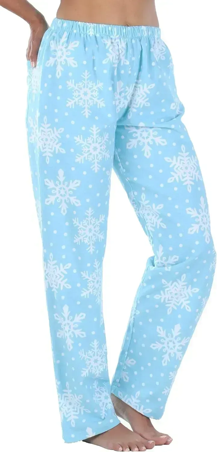 Women's Cotton Flannel Long Sleeve Button-Down Pajamas PJ Set