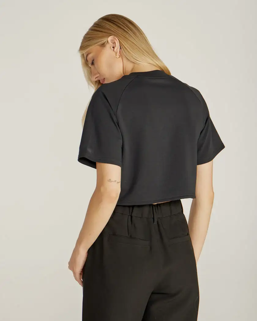 Lux Relaxed Mockneck Raglan Tee
