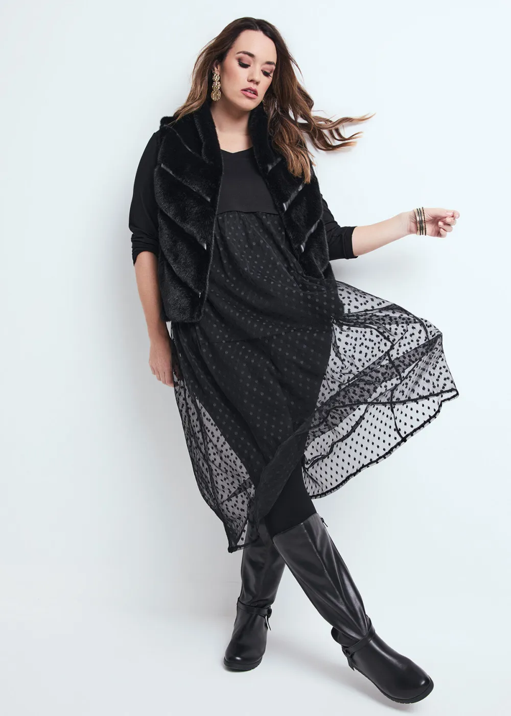 Texture Play Mesh Dress
