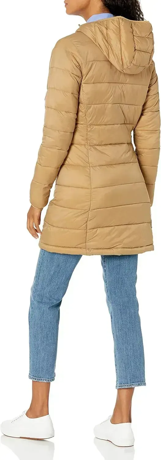 Women's Lightweight Water-Resistant Hooded Puffer Coat (Available in Plus Size)