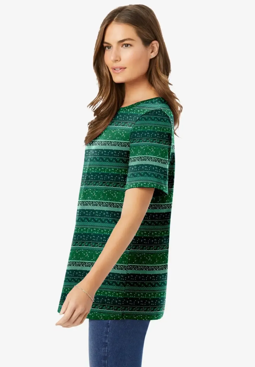 Perfect Printed Short-Sleeve Crewneck Tee