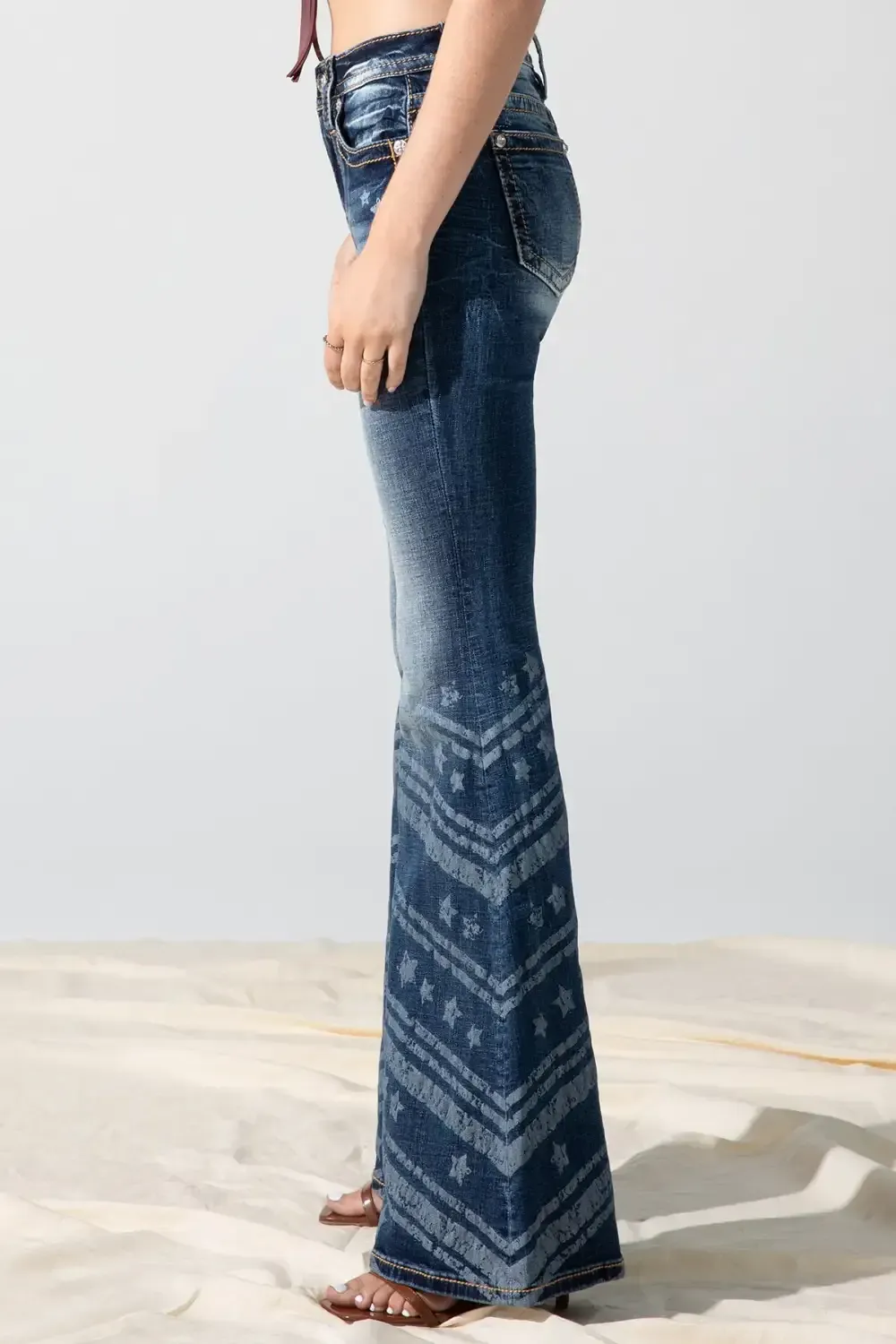 Stars n Stripes High Rise Flare Jeans