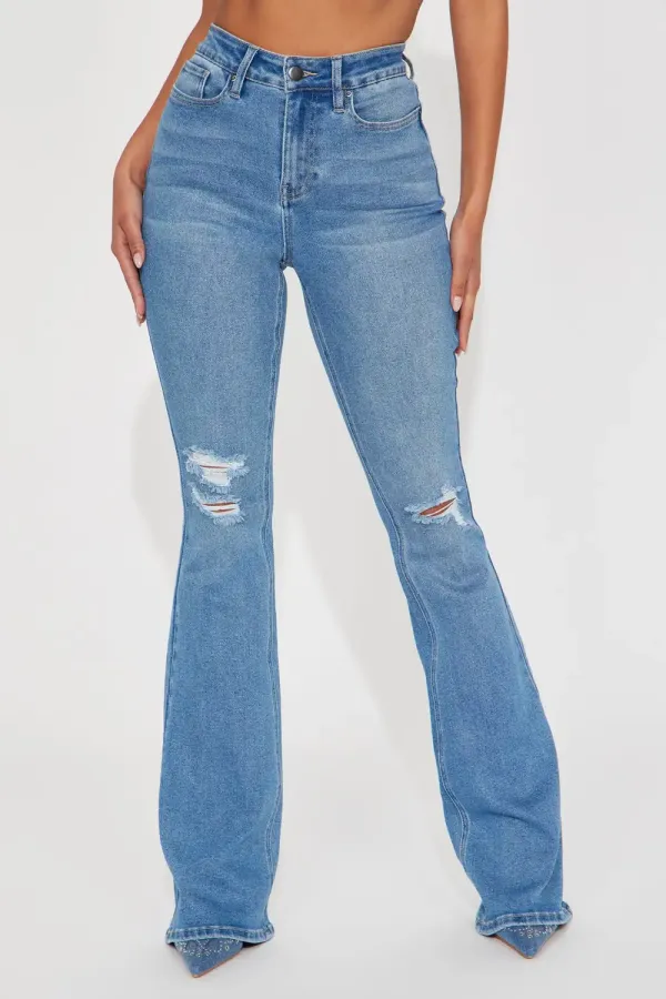 Tall Girl Bye High Rise Flare Jeans - Light Blue Wash