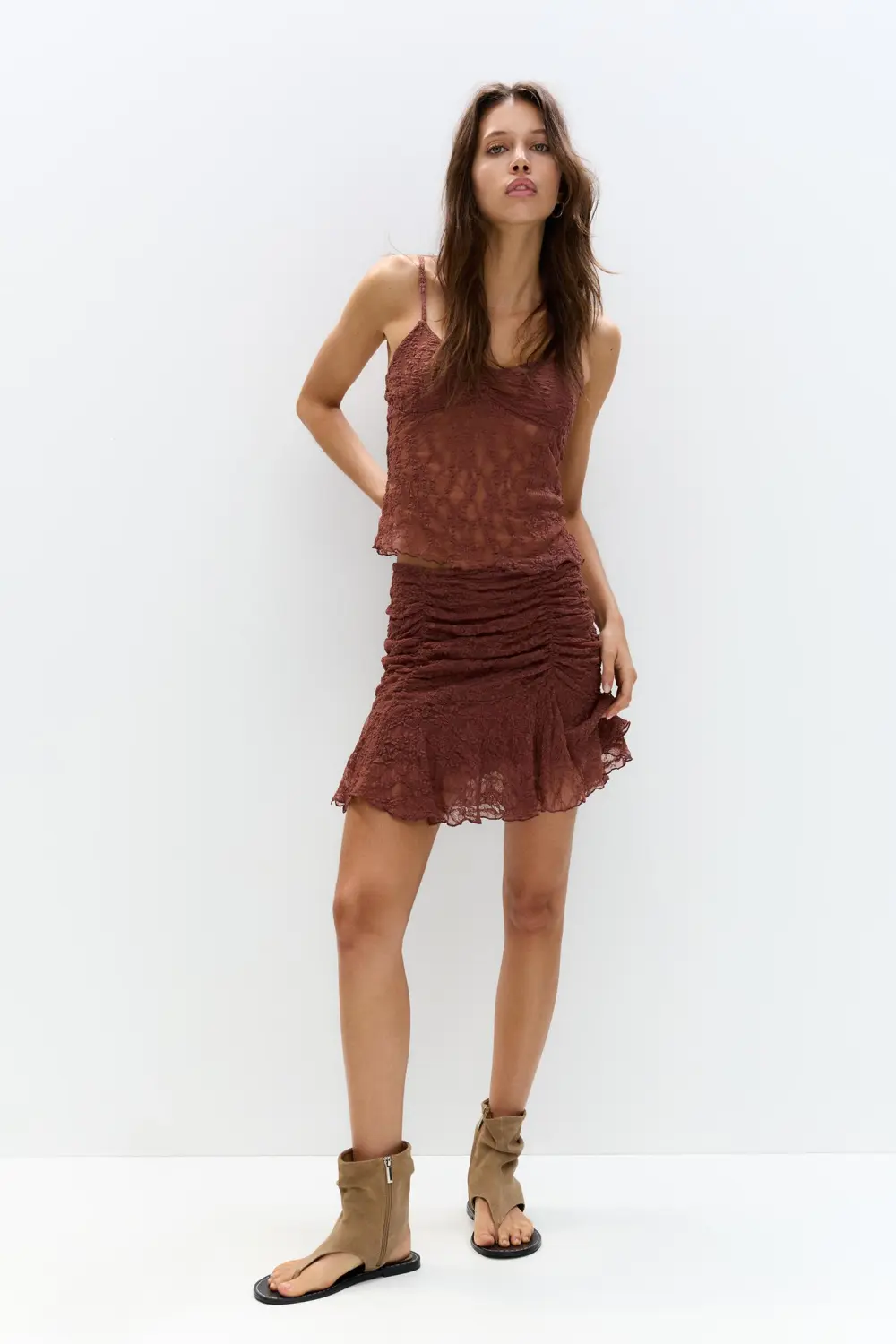 Lace top with straps