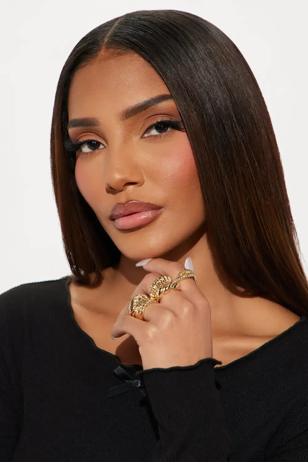 Your Hand In Mine 5 Piece Ring Set - Gold