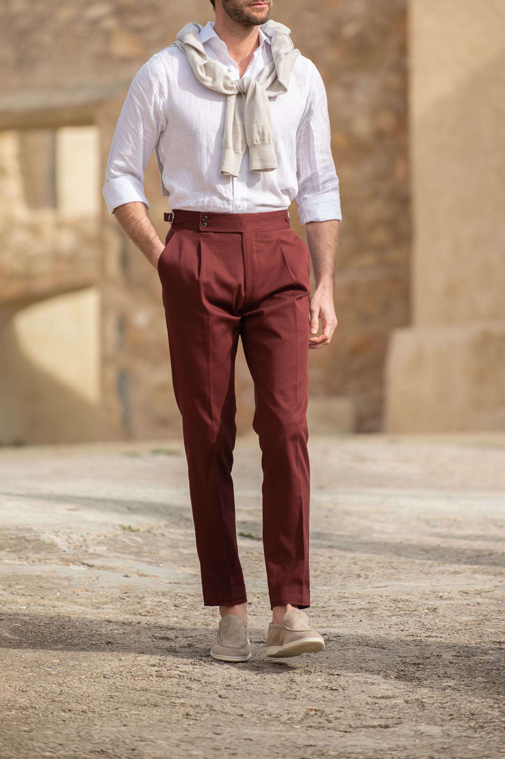 Bordeaux Cotton Trousers