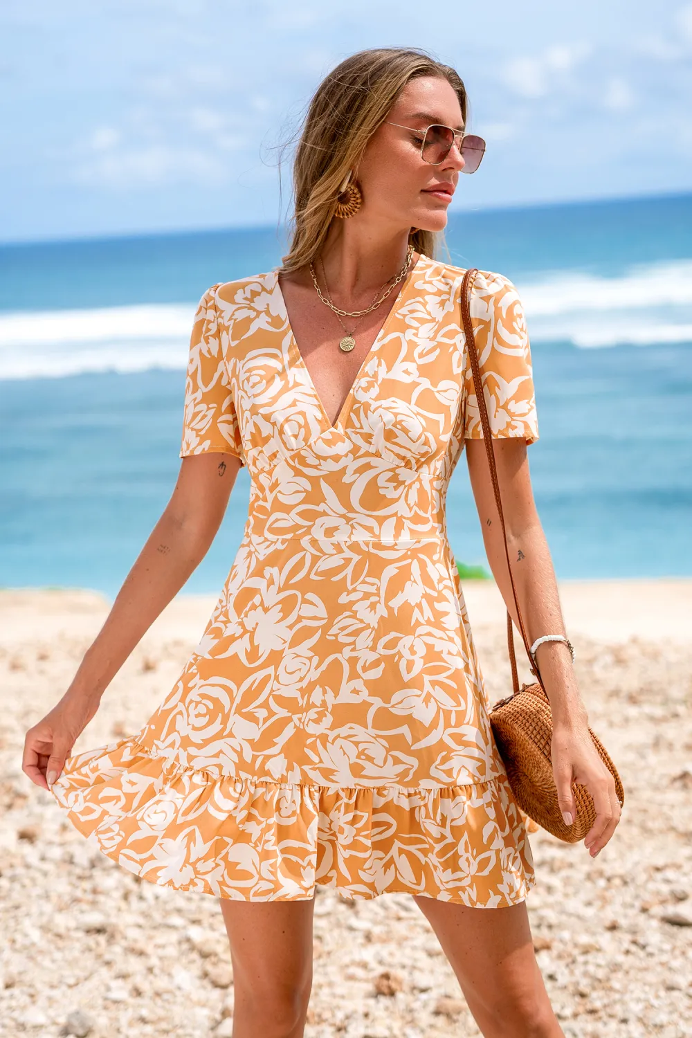 Sweet Pea Ornate Mini Dress