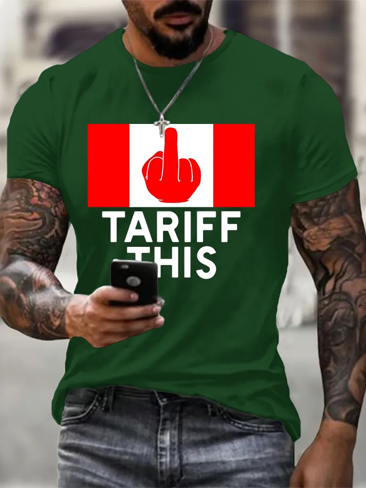 Men'S Short Sleeve Crew Neck Cotton Print T-Shirt