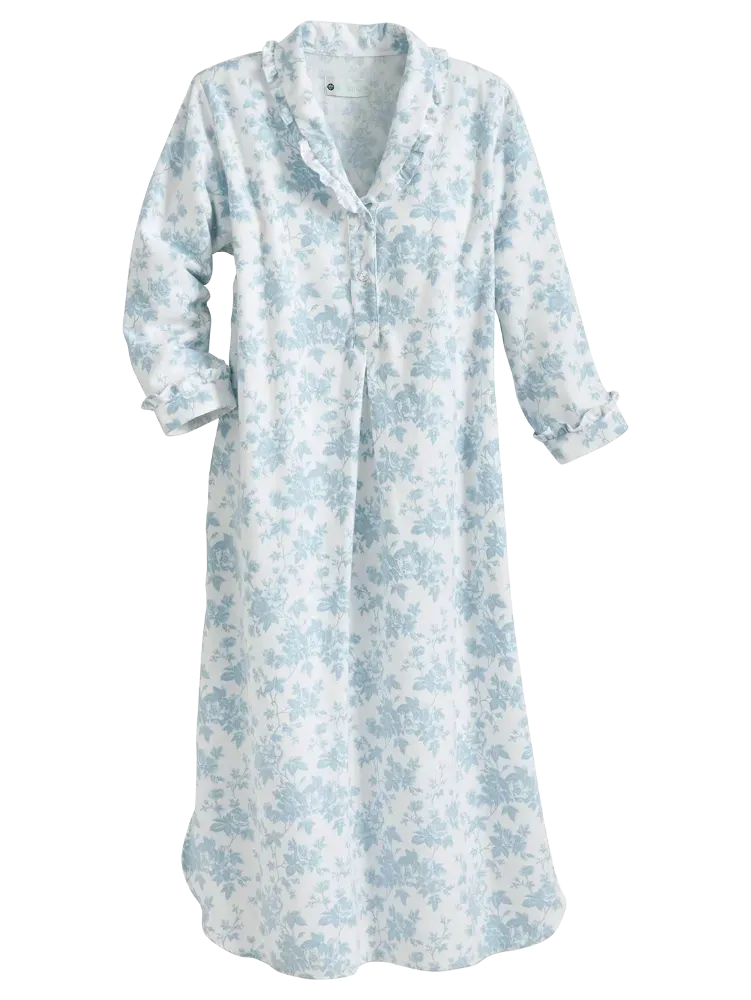 Ella Simone Countryside Toile Portuguese Flannel Nightgown