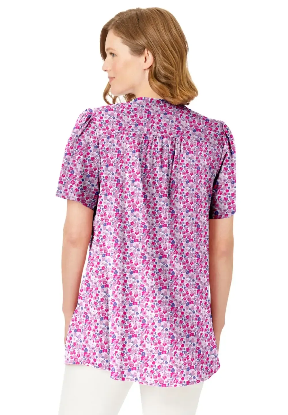 Pintucked Half-Button Tunic