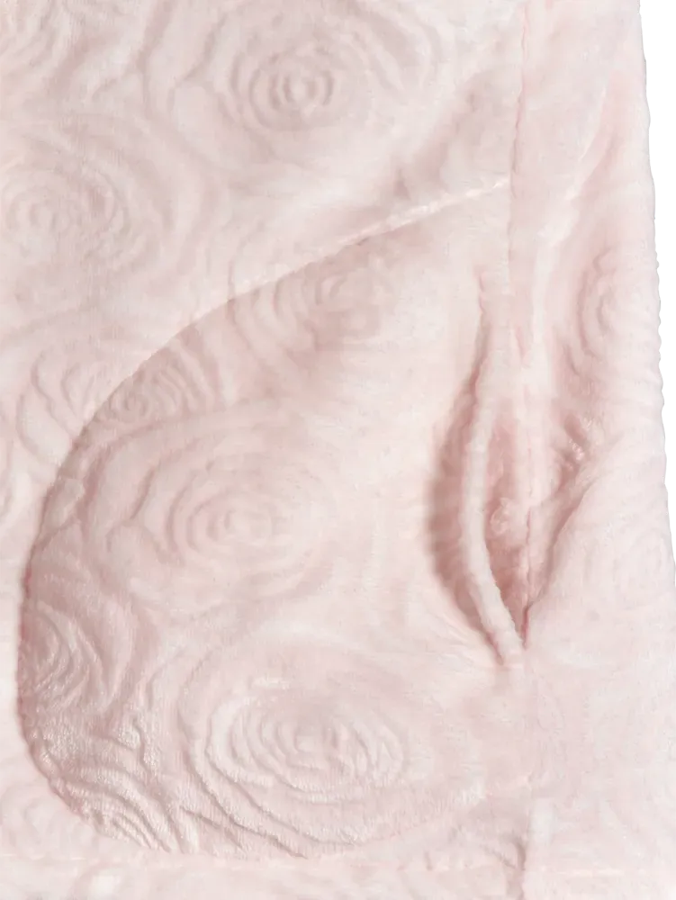 Ella Simone Sculpted Rose Zip-Front Fleece Robe