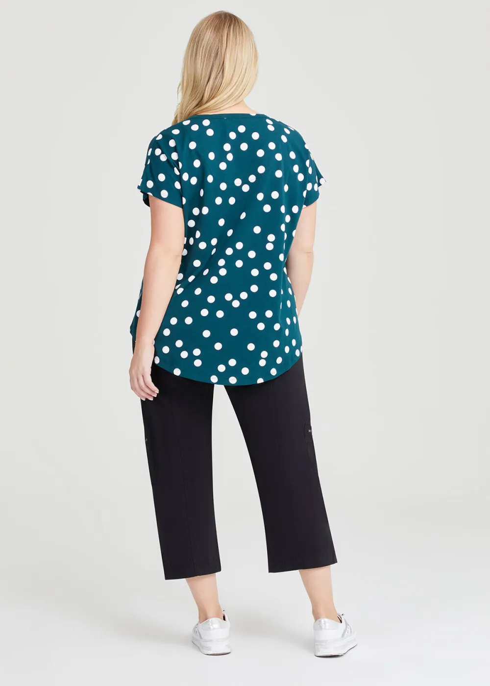 Cotton Scoop Neck Spot Top