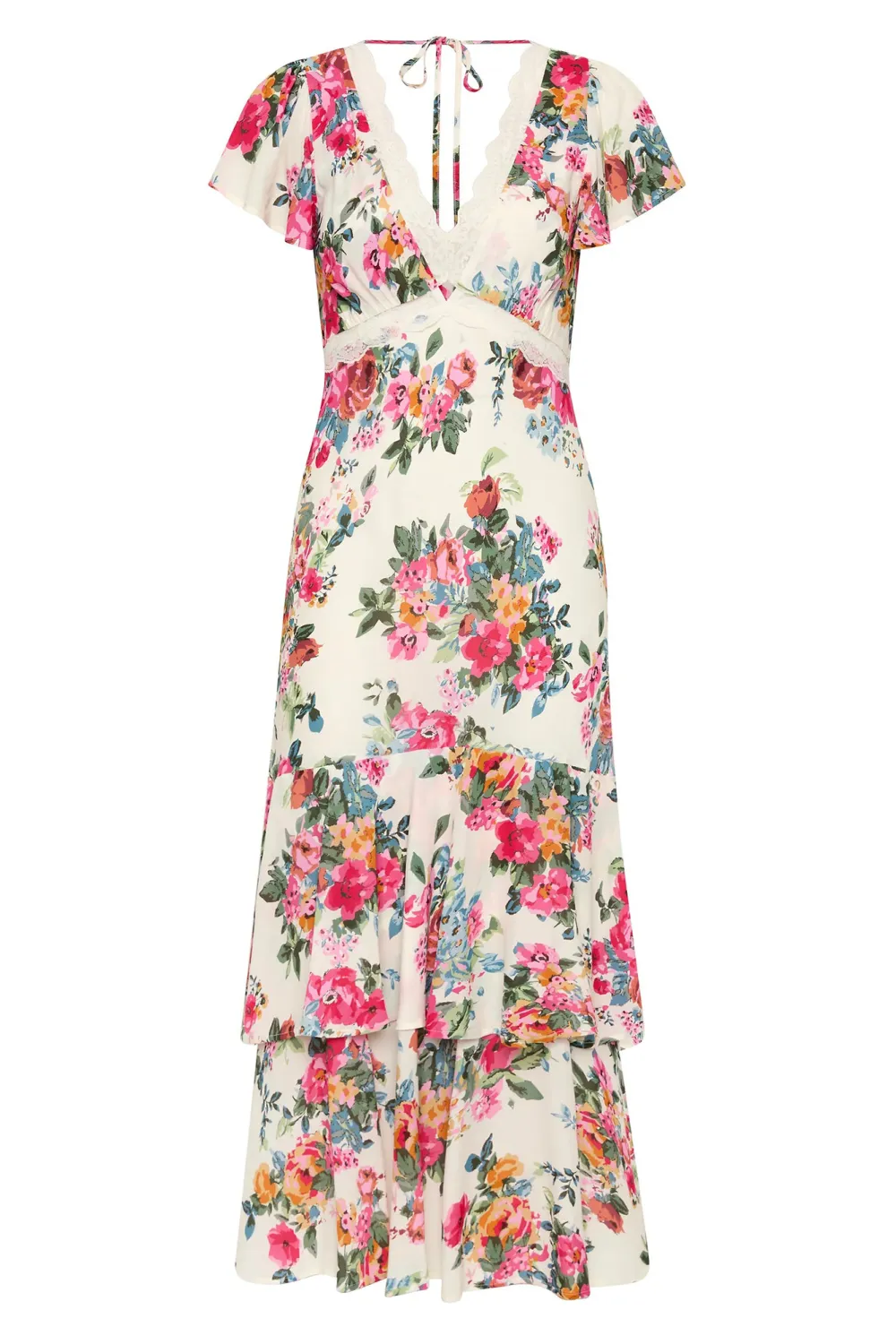 White Printing Simple Temperament V-Neck Dress