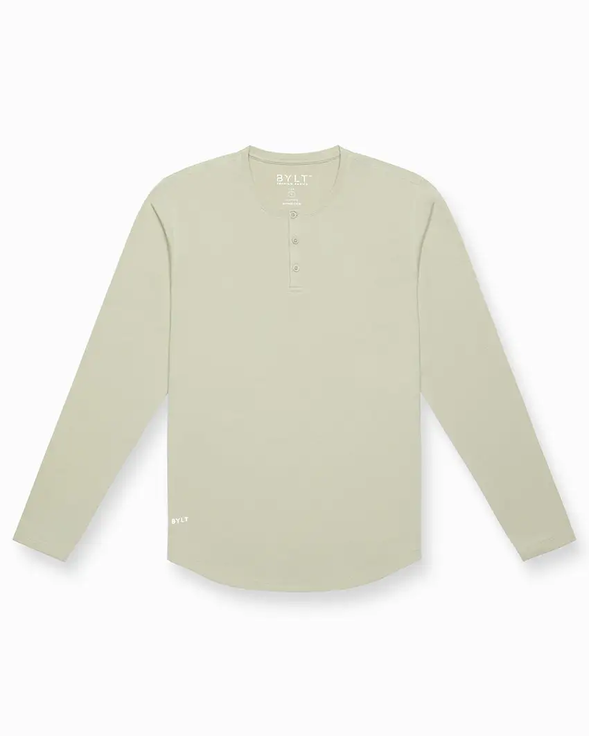 Henley Drop-Cut Long Sleeve: Lux