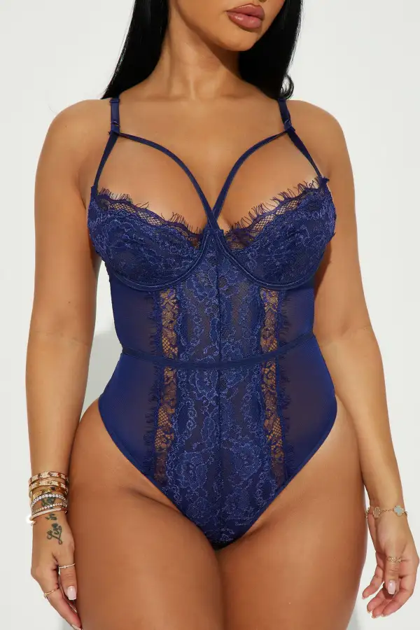 Somebody To Love Lace Teddy - Navy