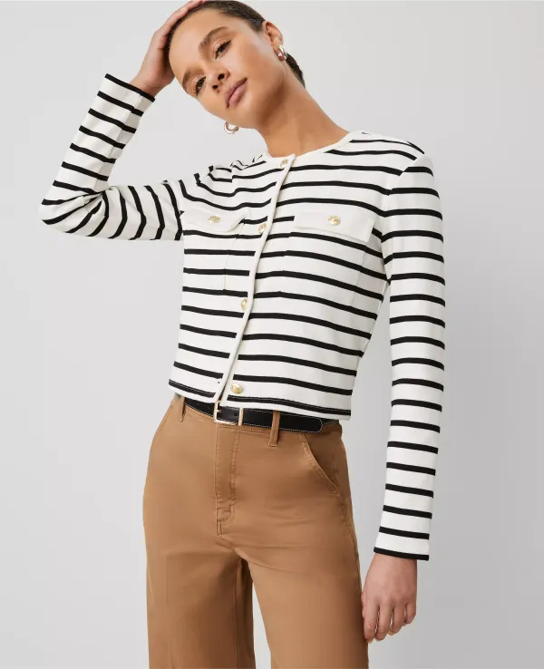 Weekend Collection Striped Knit Jacket