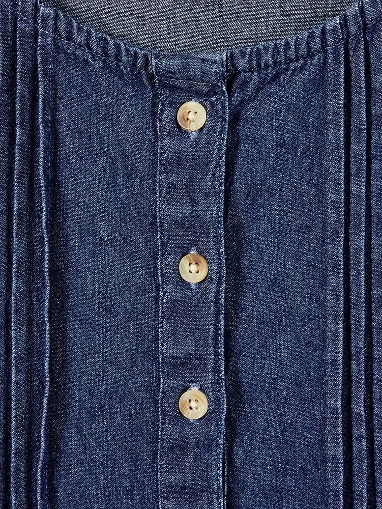 Denim Pintuck Jumper
