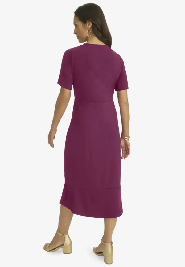 Flounce Hem Midi Dress