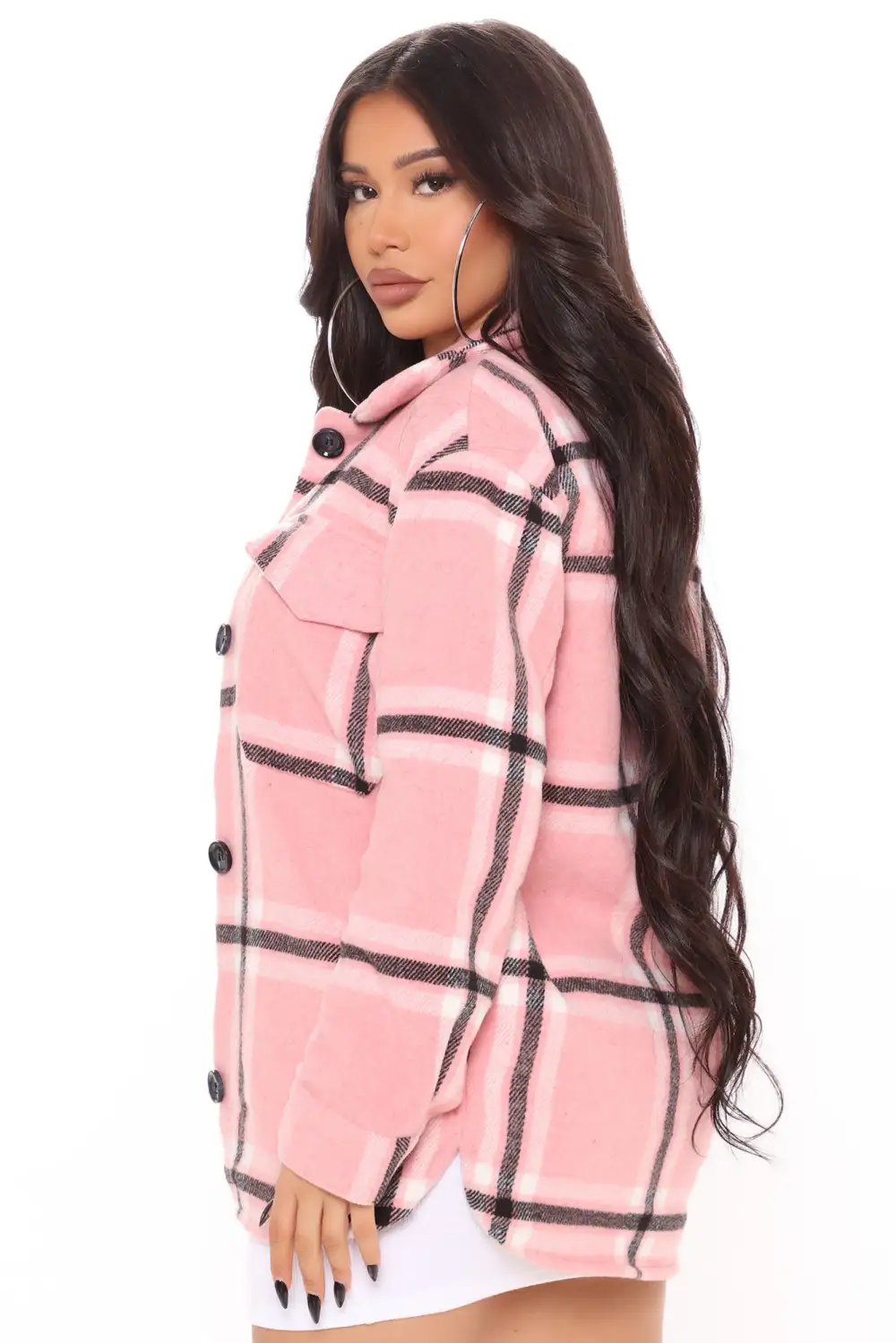 Penelope Plaid Shacket - Pink/combo