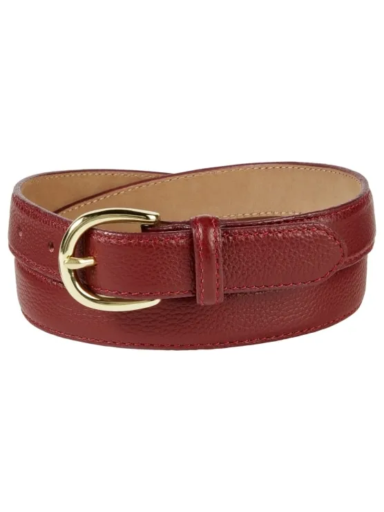 Women's Pebble-Grain Leather Dress Belt