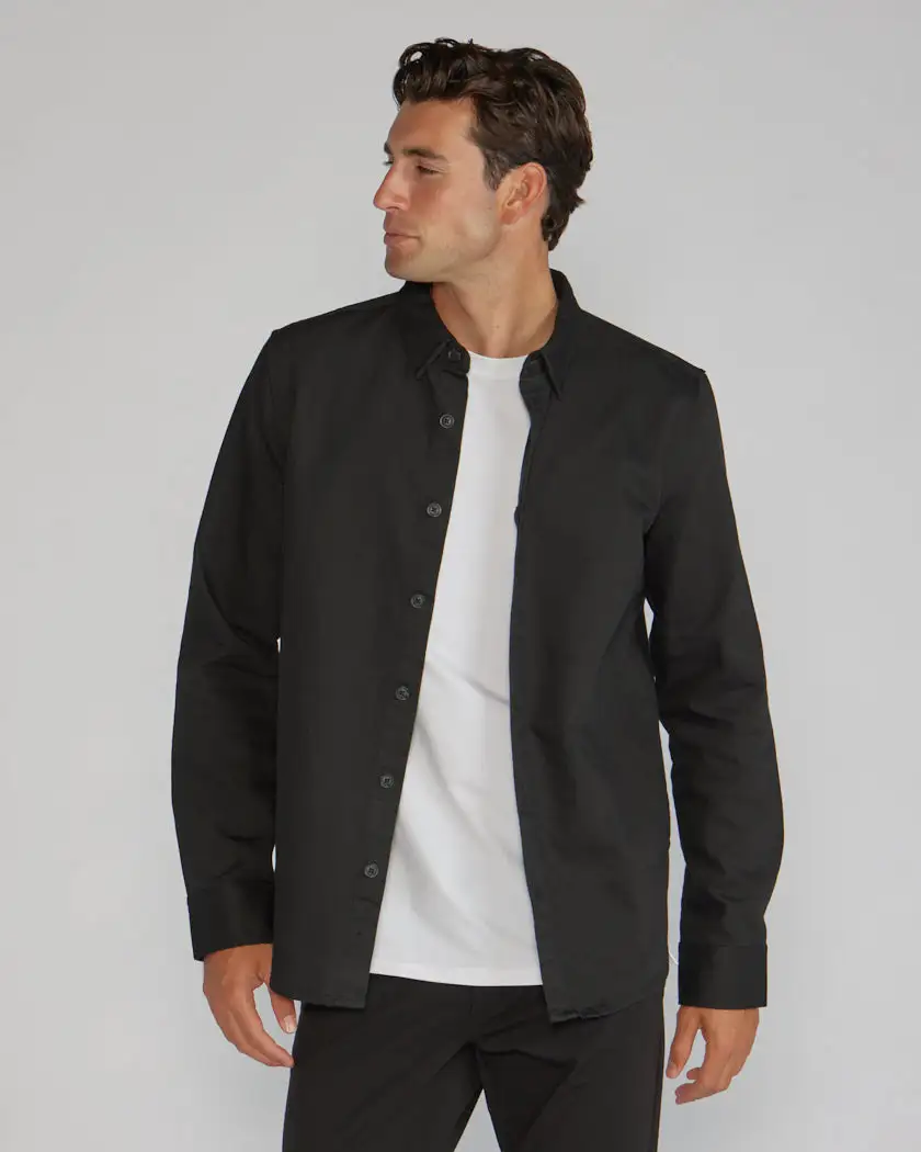 Tech Denim Long Sleeve Button Down