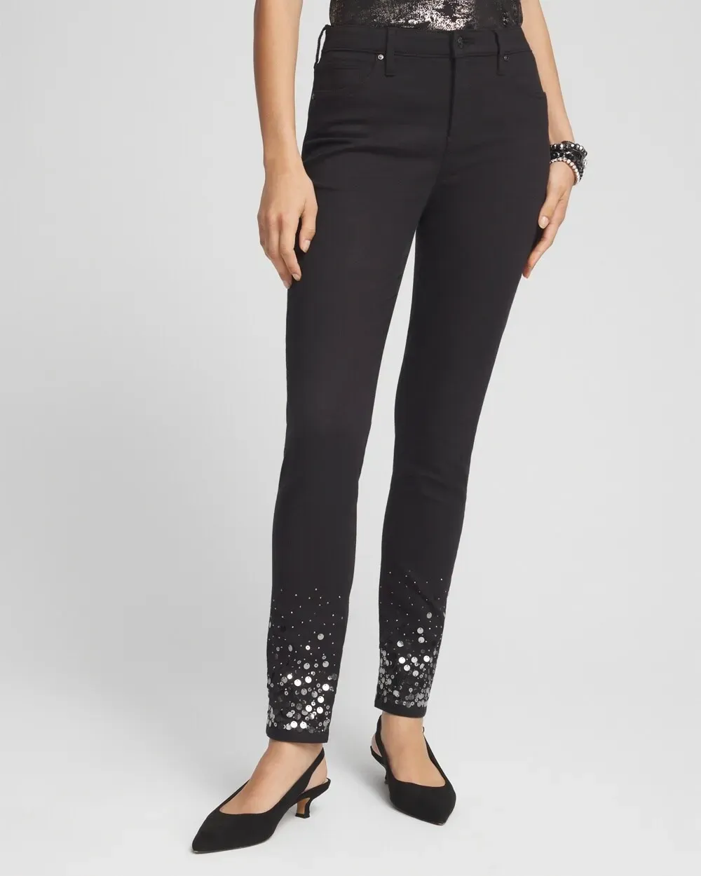 Girlfriend Sequin Ankle Jeans