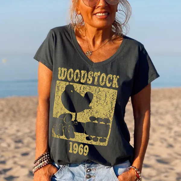 Bird And Guitar Music Woodstock Women Tees
