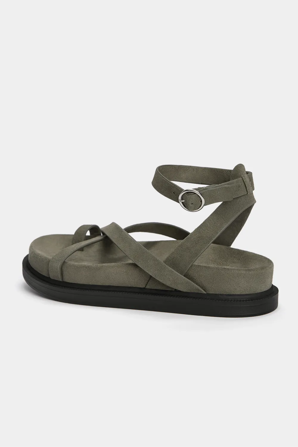 Sandalias planas tiras piel