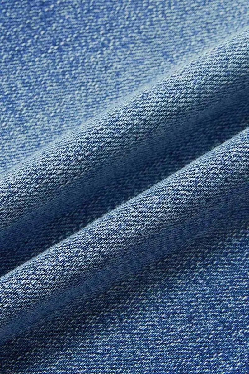 Wash Ripped Roll Hem High Rise Straight Leg Jeans Without Belt