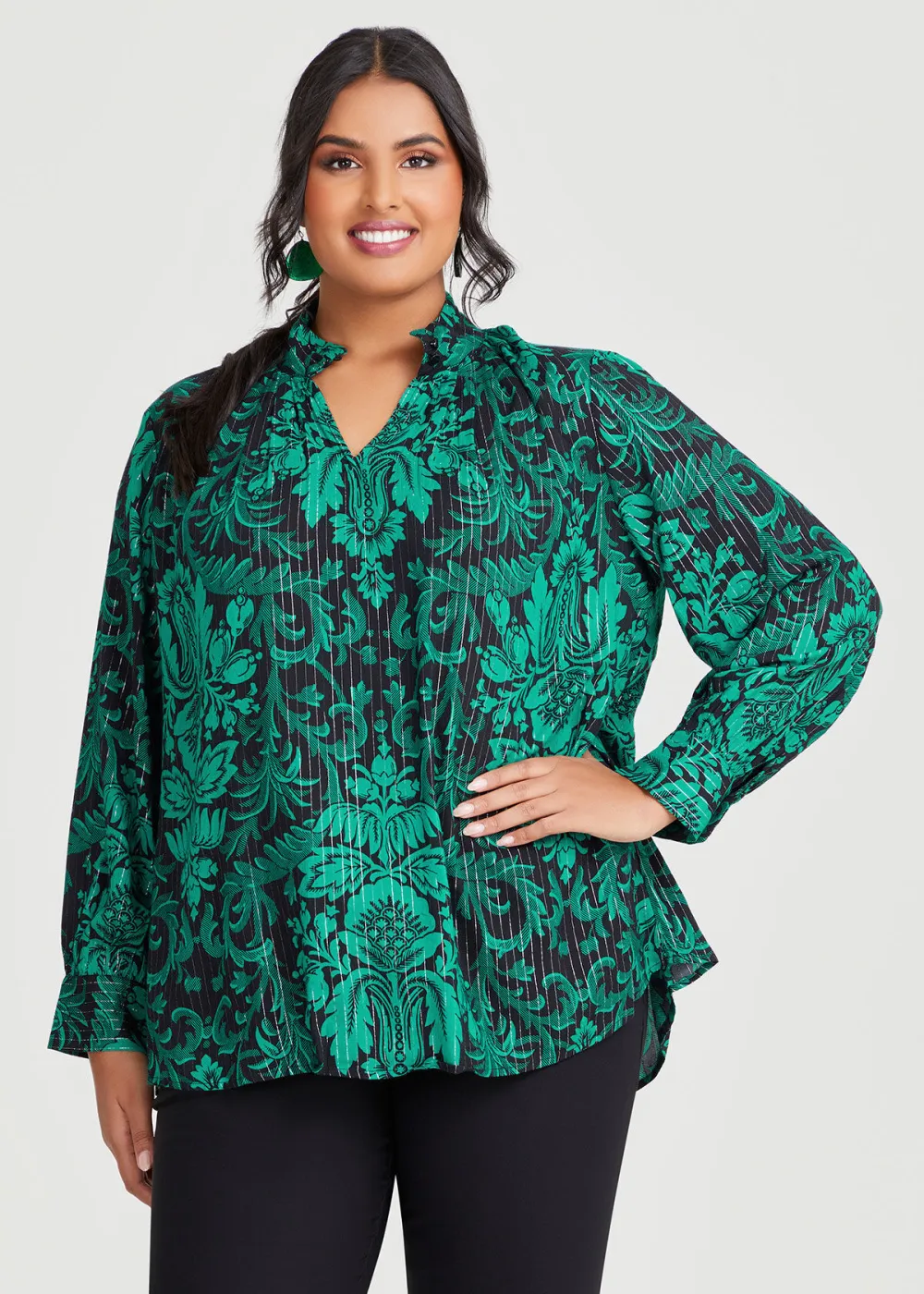 Natural Moss Neck Tie Top