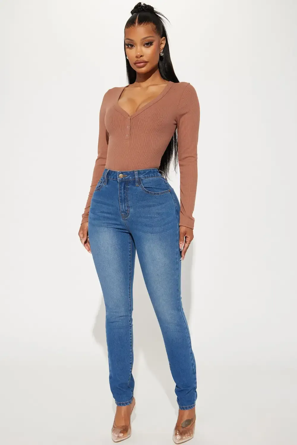 Brianna Basic Stretch Skinny Jeans - Medium Wash