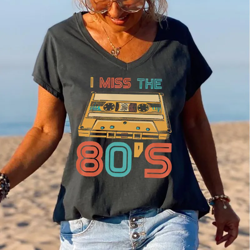 Vintage I Miss The 80's Printed Graphic Tees