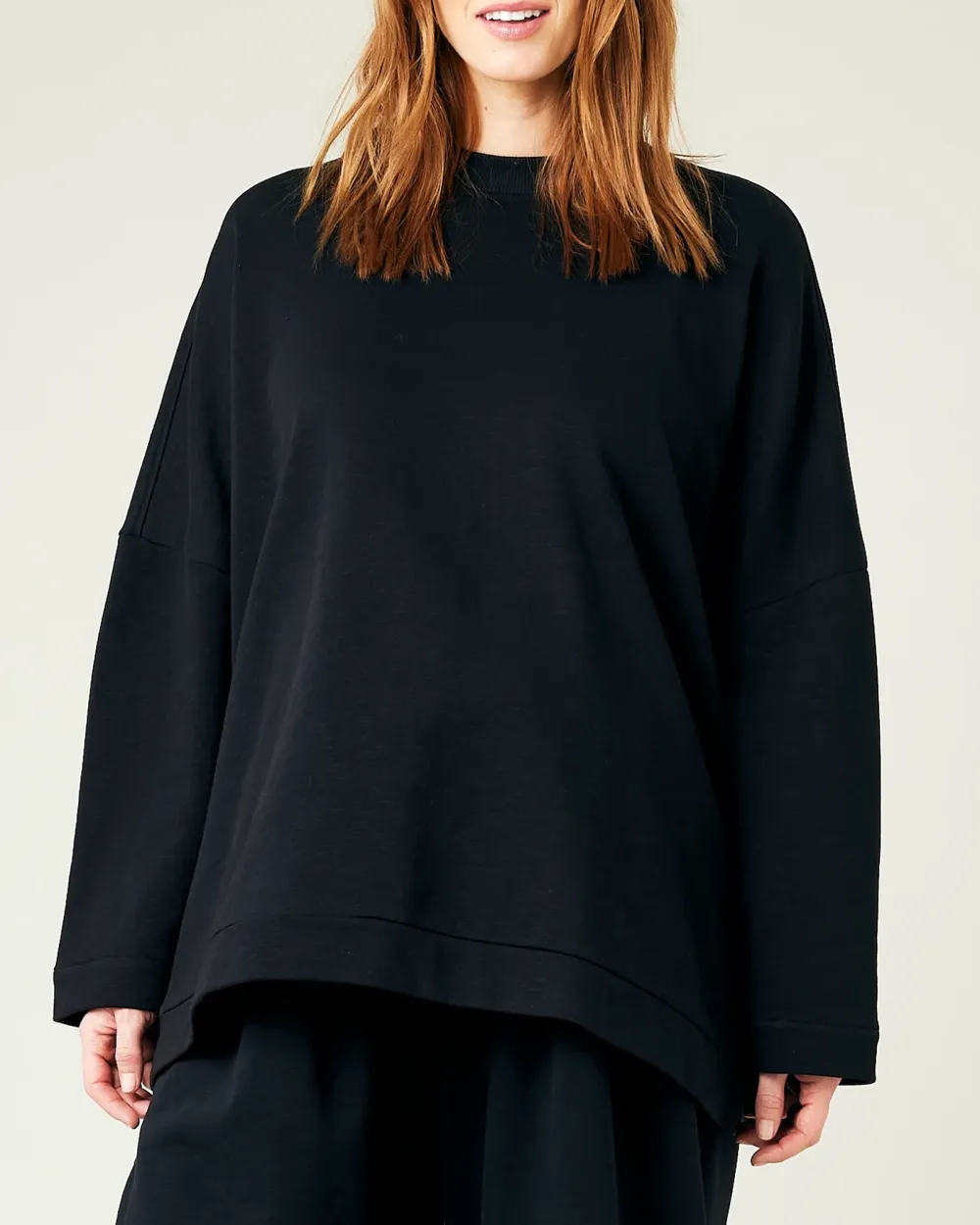 BLACK COTTON JERSEY TOP