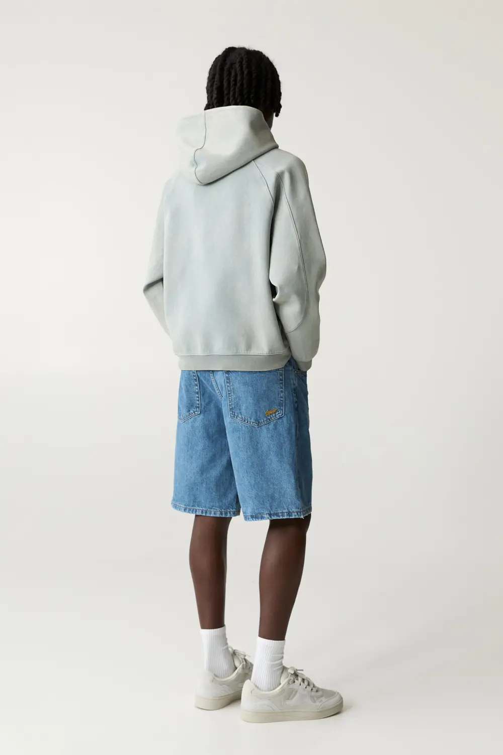 Baggy denim Bermuda shorts