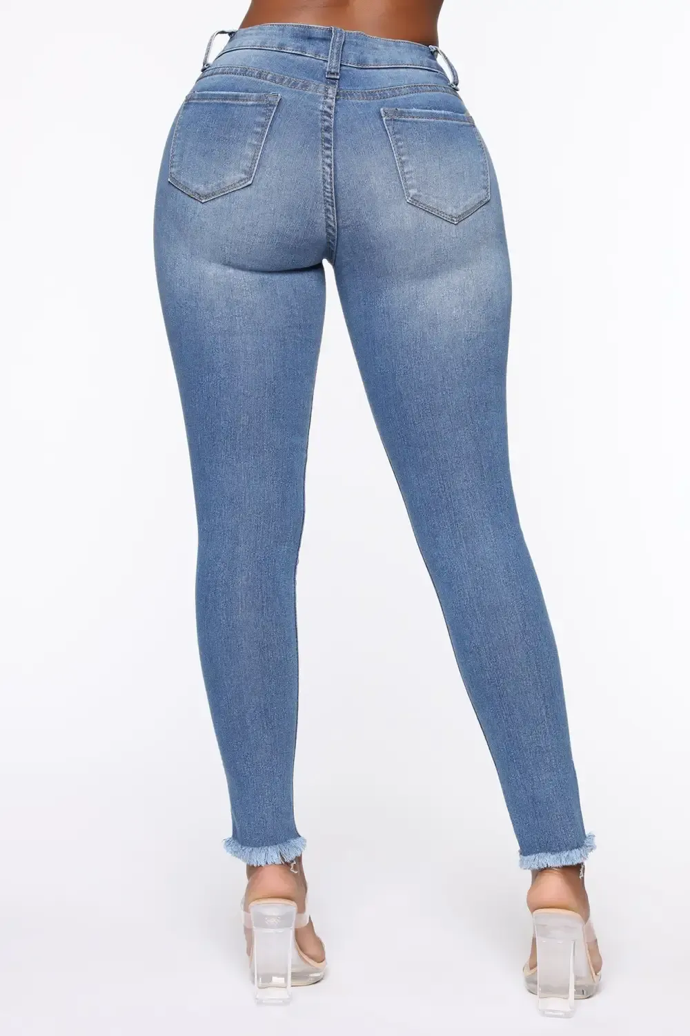 On The Fray Ankle Jeans - Medium Blue Wash