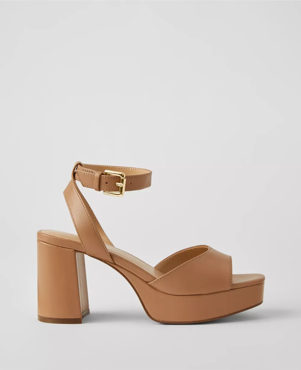 Leather Platform Mule Sandals