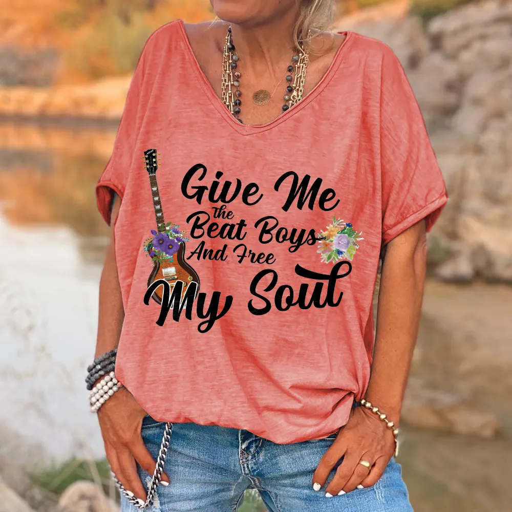 Give Me The Beat Boys And Free My Soul Print Women's T-shirt