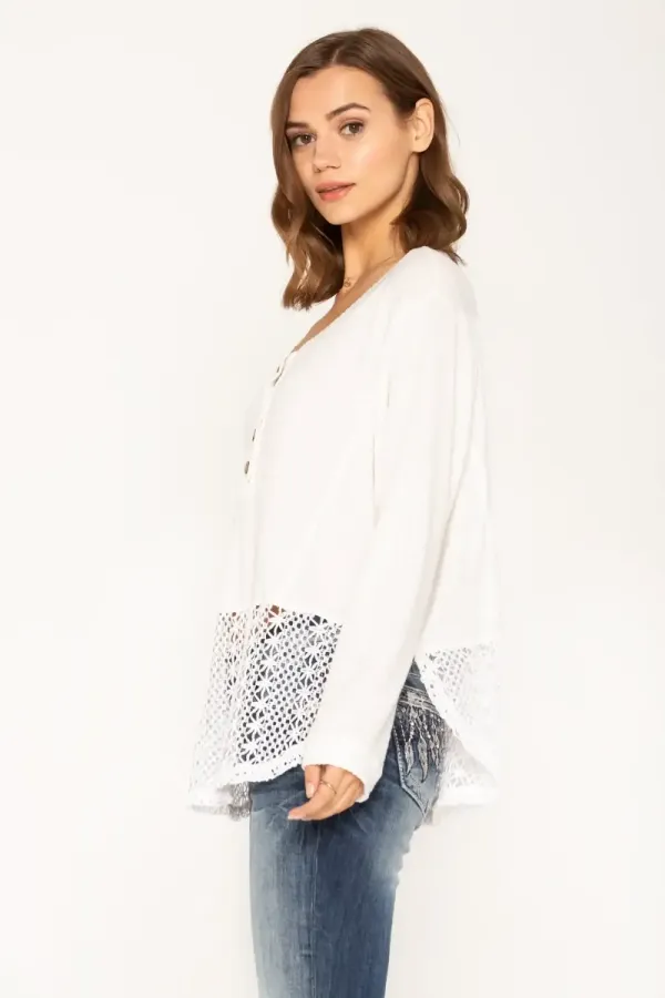 Pearly White Crochet Top