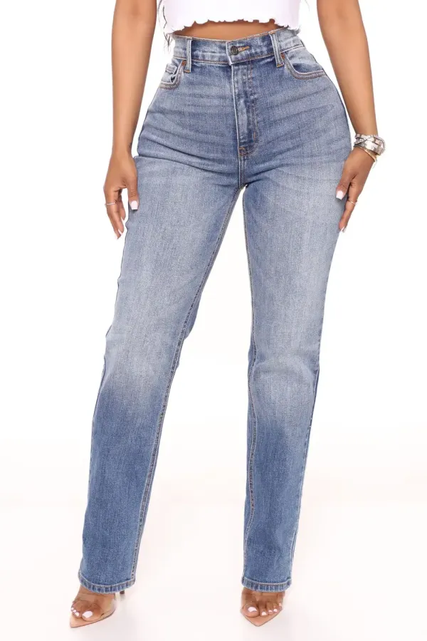 Truly Authentic Slim Stretch Straight Leg Jeans - Light Blue Wash