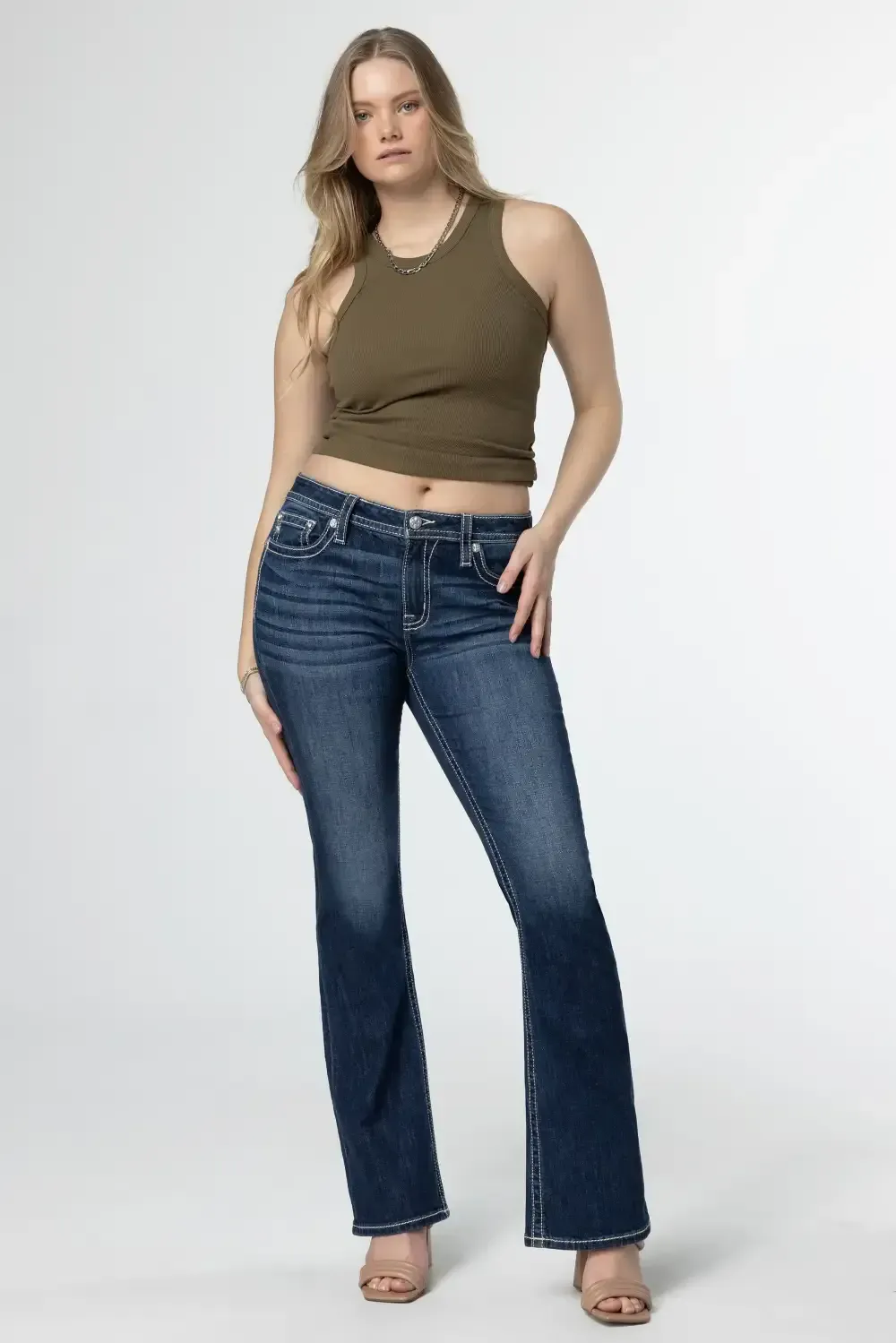 Floral Scene Bootcut Jeans