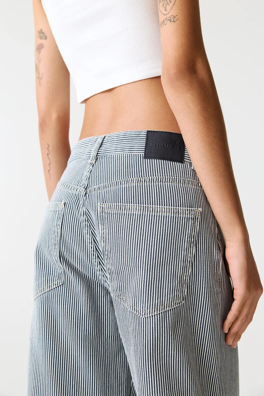 Jeans wide leg rayas