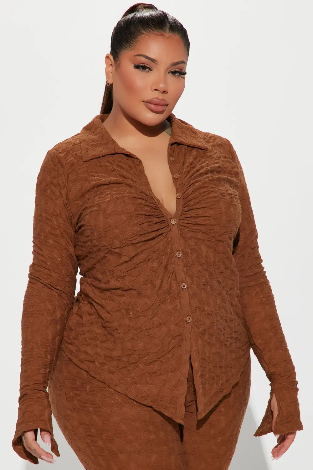 Petite Liliana Pant Set - Brown
